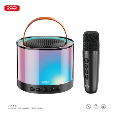 [F47B] XO Bluetooth Speaker Aurora + Karaoke Microphone | F47 Black
