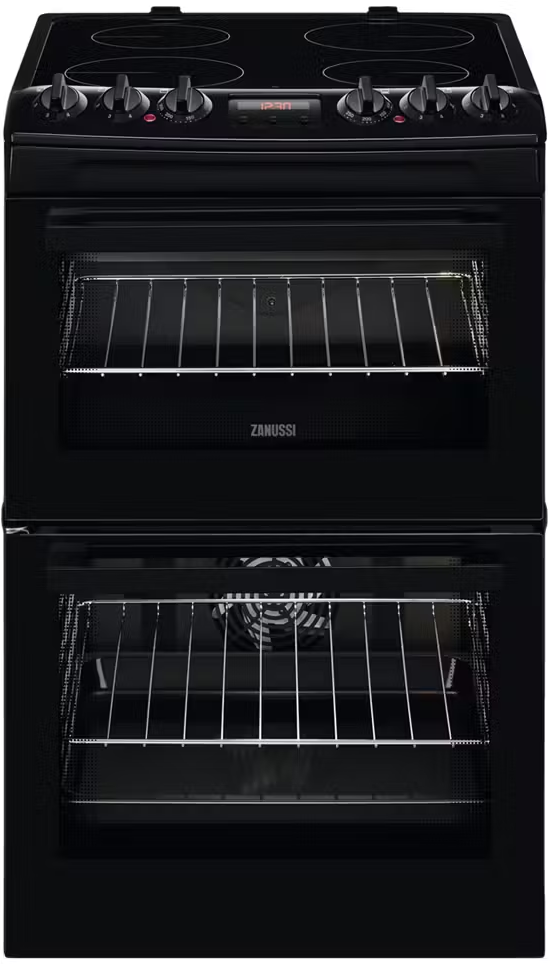 [ZCV46250BA] Zanussi Black 55cm Ceramic Electric Cooker