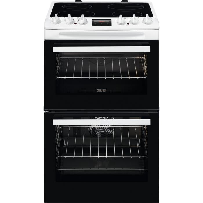 [ZCV46250WA] Zanussi White 55cm Ceramic Electric Cooker