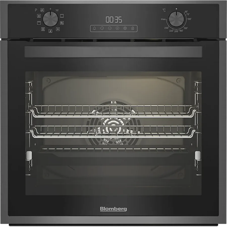 [ROEN9222DX] Blomberg Dark Steel Single Multi Fan Oven