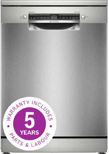 Bosch Series4 S/Steel Free Standing Dishwasher | Anti Fingerprint