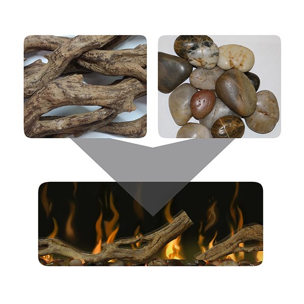 [LF50DWS] Dimplex Accessory Driftwood and River Rock for Linear Fireplace