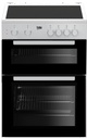 Beko White 60cm Twin Cavity Ceramic Cooker
