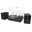 Camden Turntable Record Player | Black with speakers