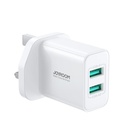 JoyRoom USB A 2.1A Dual Port Fast Charger | White