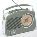 Steepletone Brighton Portable Retro Radio | Sage Green c/w Bluetooth