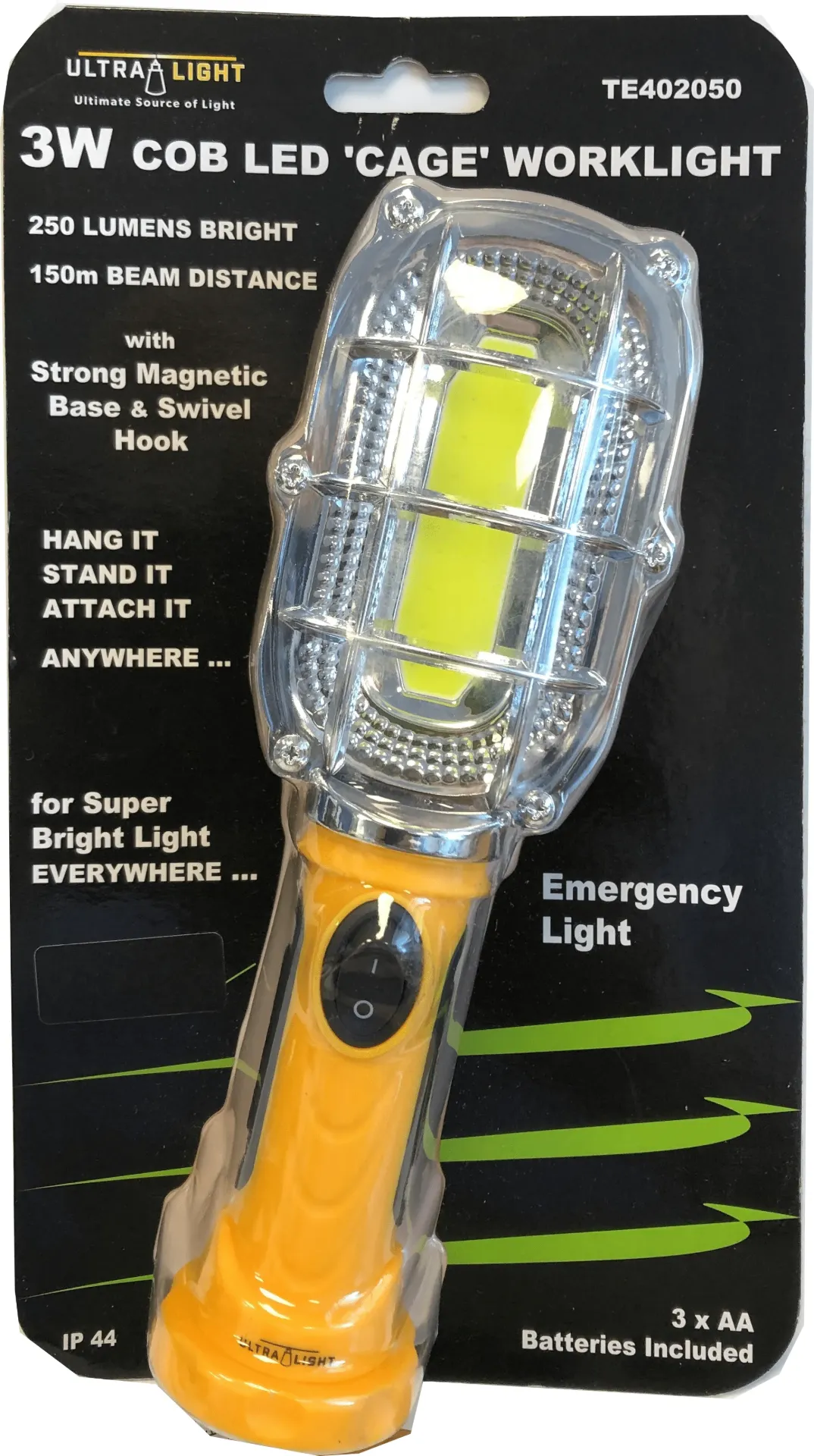 Ultralight 3w LED Cage worklight - Incl Batteries